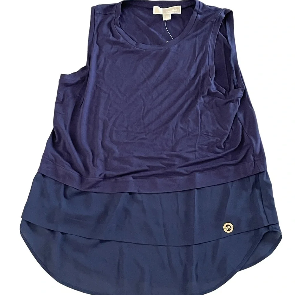 Michael Kors True Navy Sleeveless Top Size M